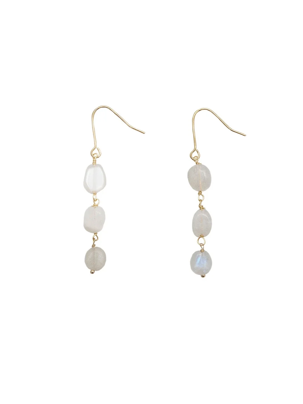 Lotus and Luna Moonstone Waterfall Earrings